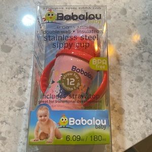 Babalou stainless steel sippy cup NWT